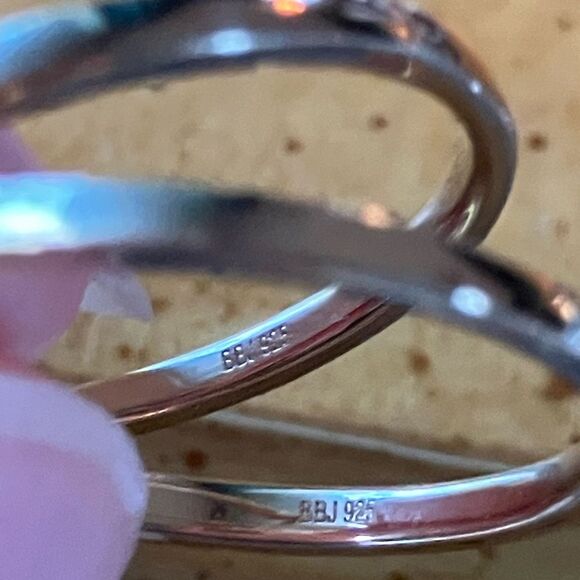 Brazilian Citrine Sterling Silver Ring Set Size 7.75 - Picture 6 of 9